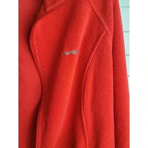 Columbia Red Fleece Zippered Jacket Front Pockets Ladies Size XL Excellent Condi - Picture 2 of 7